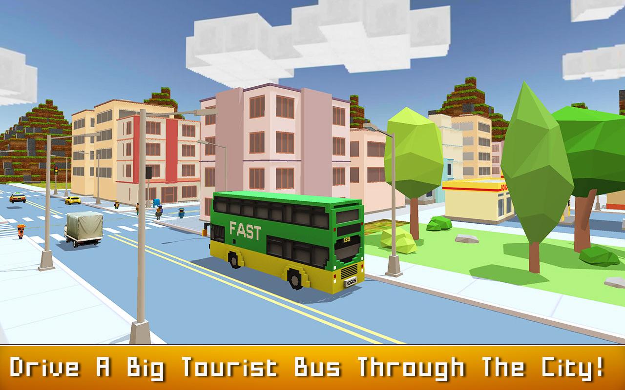 Blocky Bus SIM: Tourist Drive截图1