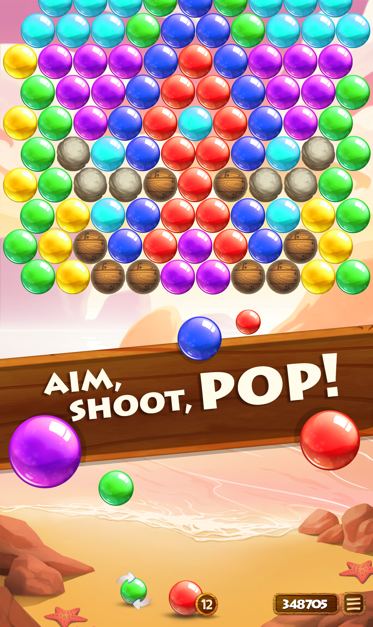 Paradise Pop Bubble Shooter截图2