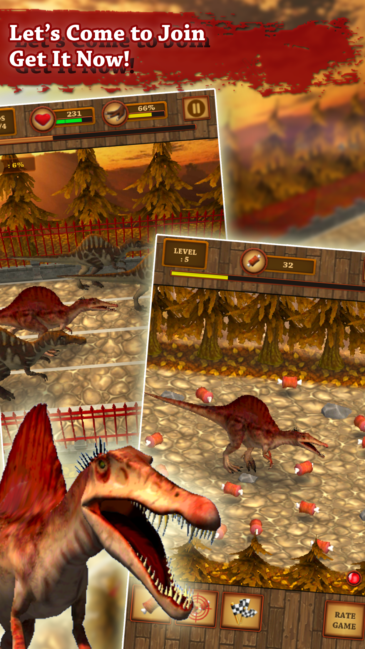 Dino宠物赛车游戏：Spinosaurus Run !!截图2