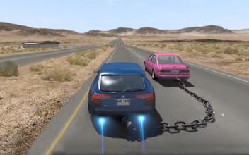 Chained Cars Beam Drive Game截图1