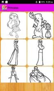 Paint Princesses Coloring截图