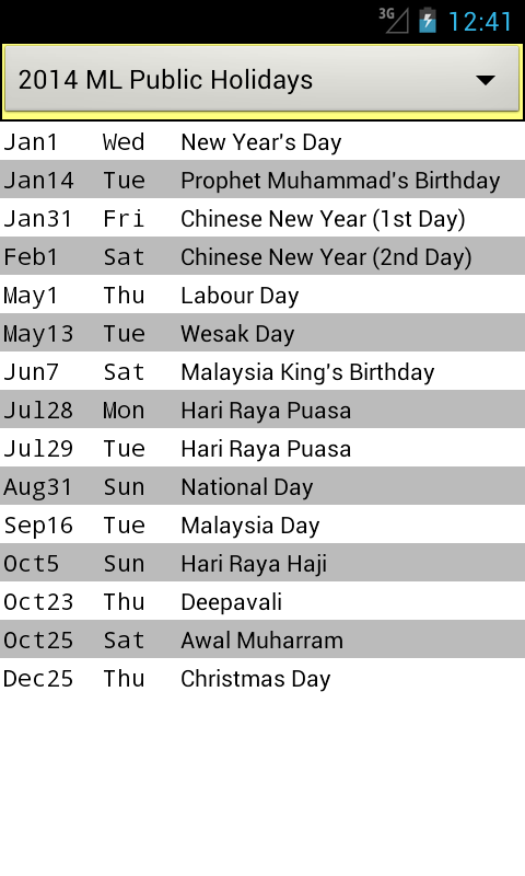 马来西亚农历日历 2015截图5
