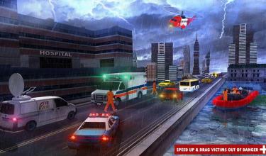 地理风暴城市救护车和直升机救援任务截图4