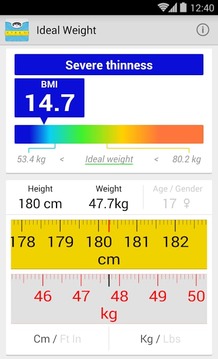 理想体重（BMI）的截图