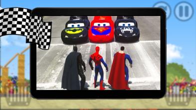 Spider VS Superheroes Car Race截图1