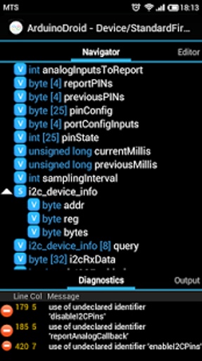 ArduinoDroid集成开发环境截图5