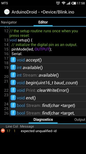 ArduinoDroid集成开发环境截图4