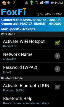 FoxFiWiFi蓝牙网络共享截图