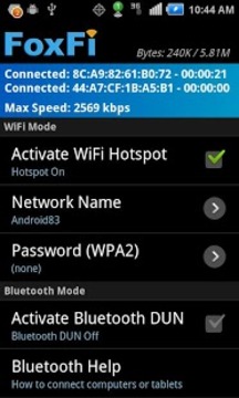 FoxFiWiFi蓝牙网络共享截图