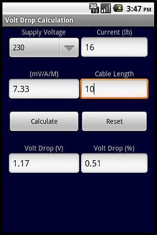 VOLT DROP CALCULATOR BS 7671截图2