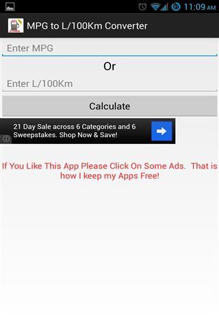 MPG to L/100Km Converter截图2