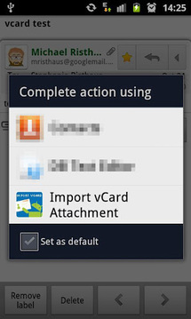 Import vCard Attachment DEMO截图