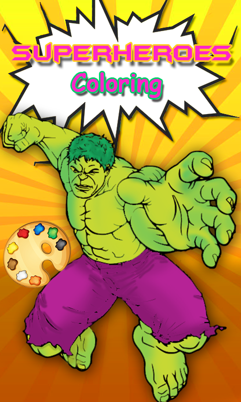 Hulk Coloring pages :Superheroes Coloring book截图2