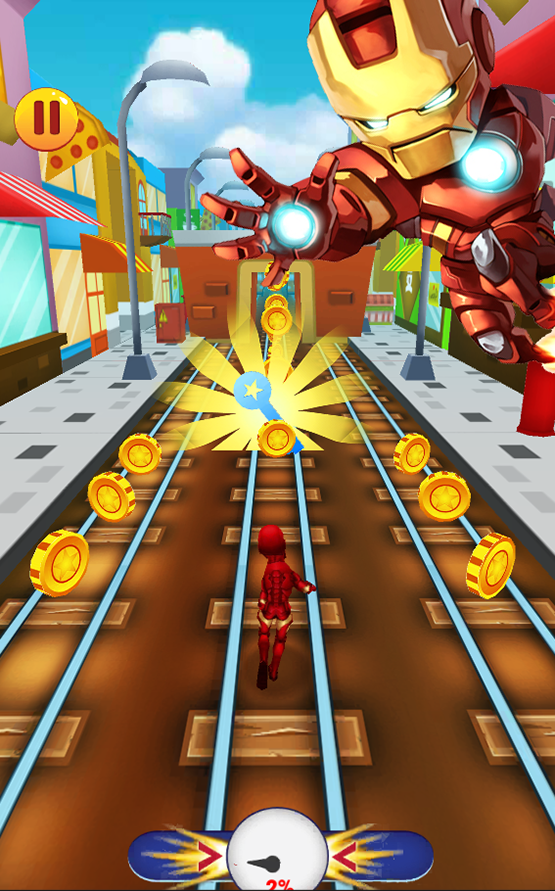 Iron Hero Surfer: Free avengers ironman game截图4