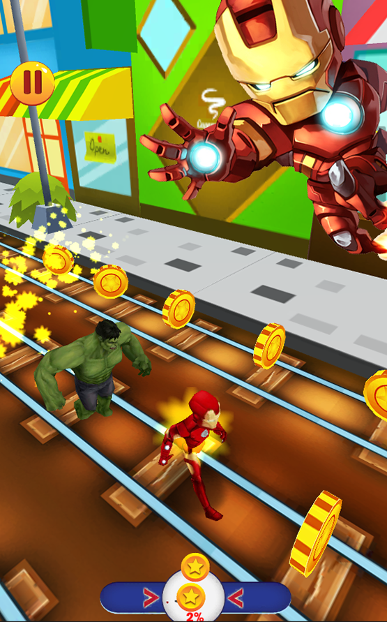 Iron Hero Surfer: Free avengers ironman game截图2