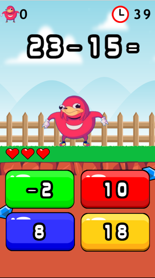 Ugandan Knuckles: Do you know da math? Quick math截图2