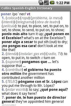 西班牙语柯林字典截图