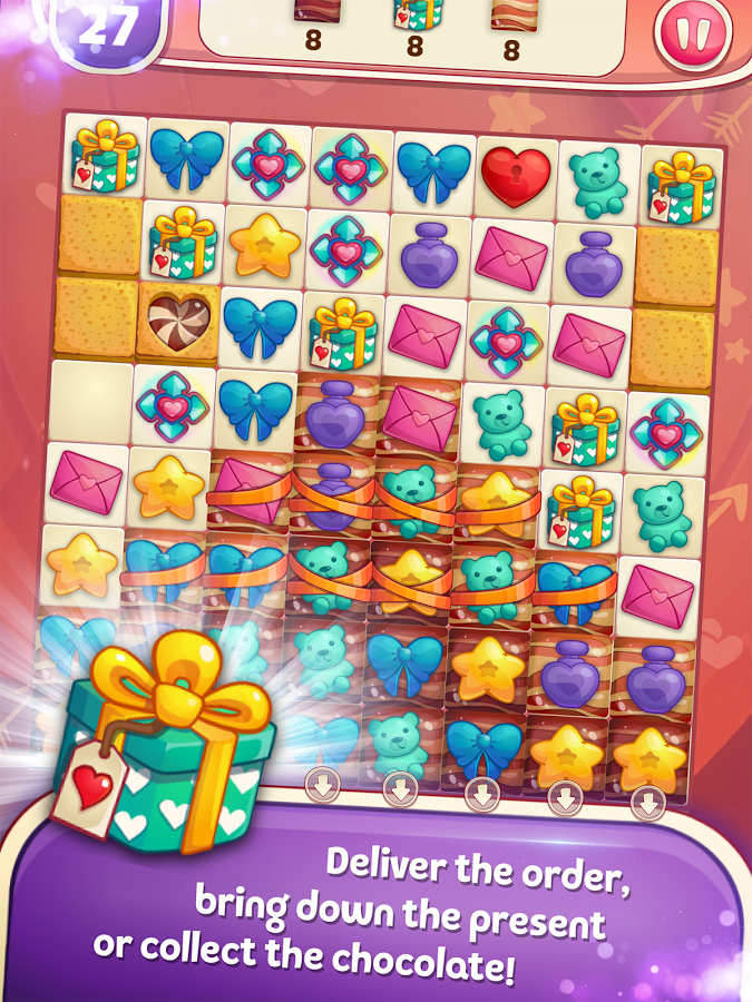 Sweet Hearts - Valentine's Day Match 3 Puzzle截图2