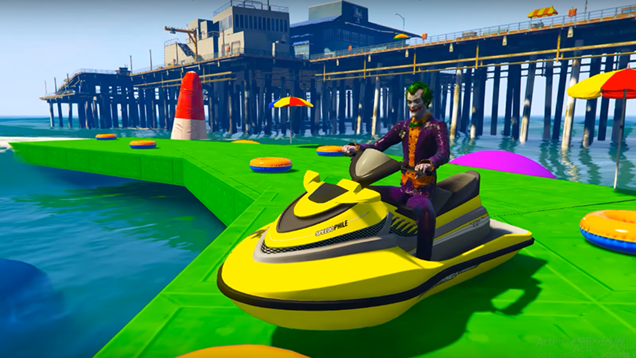 Superheroes Jet Ski Stunts: Top Speed Racing Games截图3