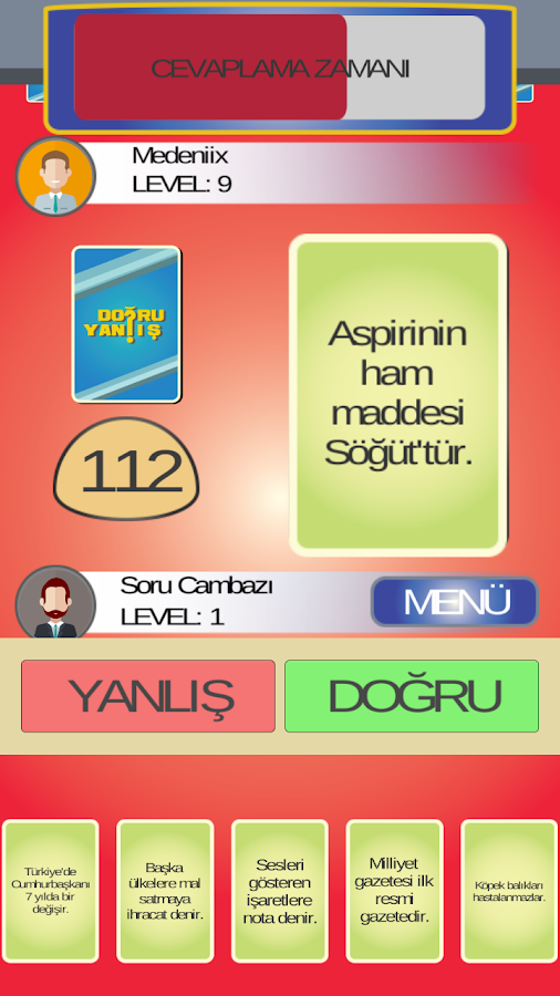 Doğru Yanlış : Soru Cambazı Online截图2