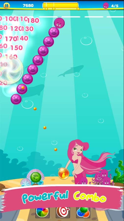 Under Water Mermaid Bubble Shooter截图1