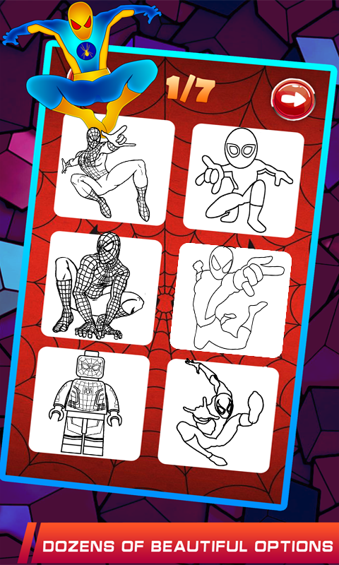 amazing spider hero men coloring book截图3