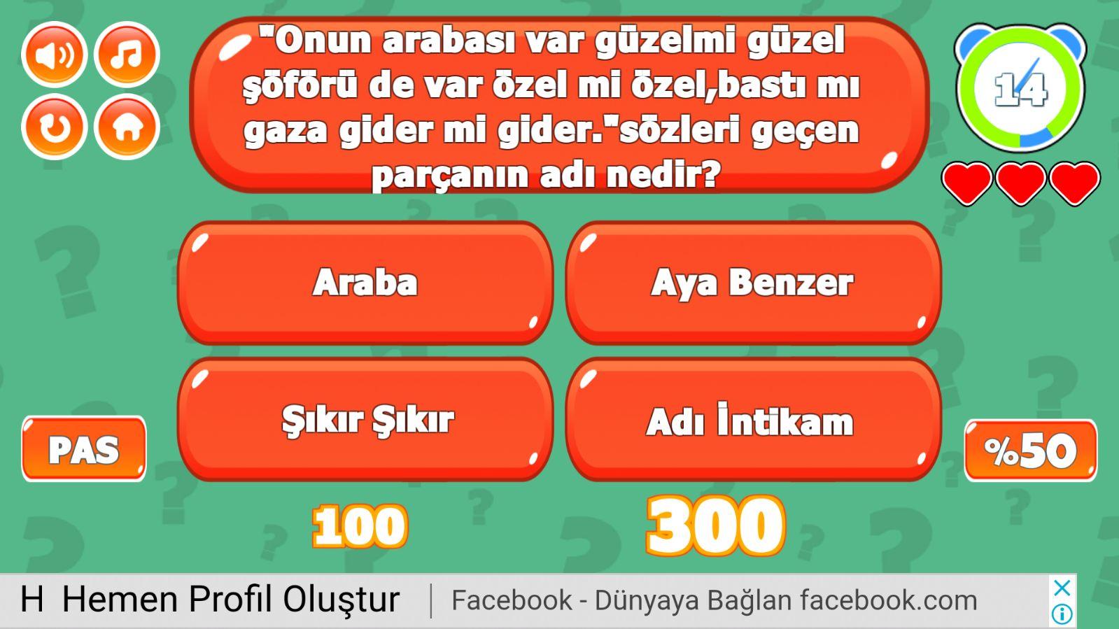 Şarkıfelek: Şarkı Tahmin Oyunu截图3