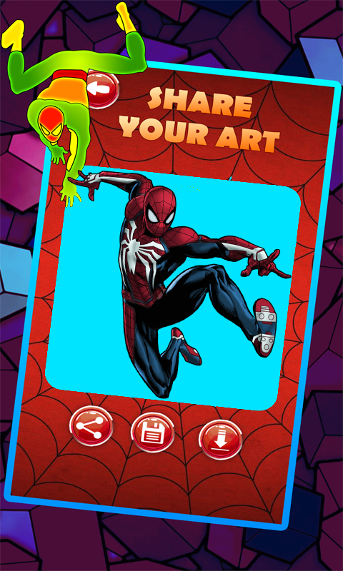 amazing spider hero men coloring book截图1