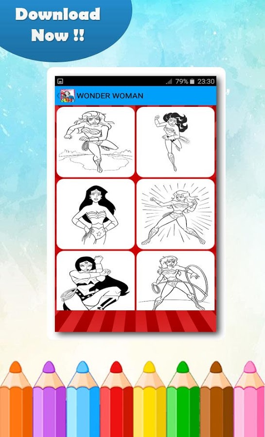 Super Woman Coloring Pages截图4