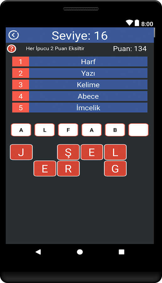 5 Kelime 1 İşlem: Kelime Oyunu截图2