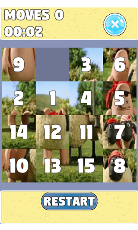 Puzzle for : Shaun The Sheep Sliding Puzzle截图2