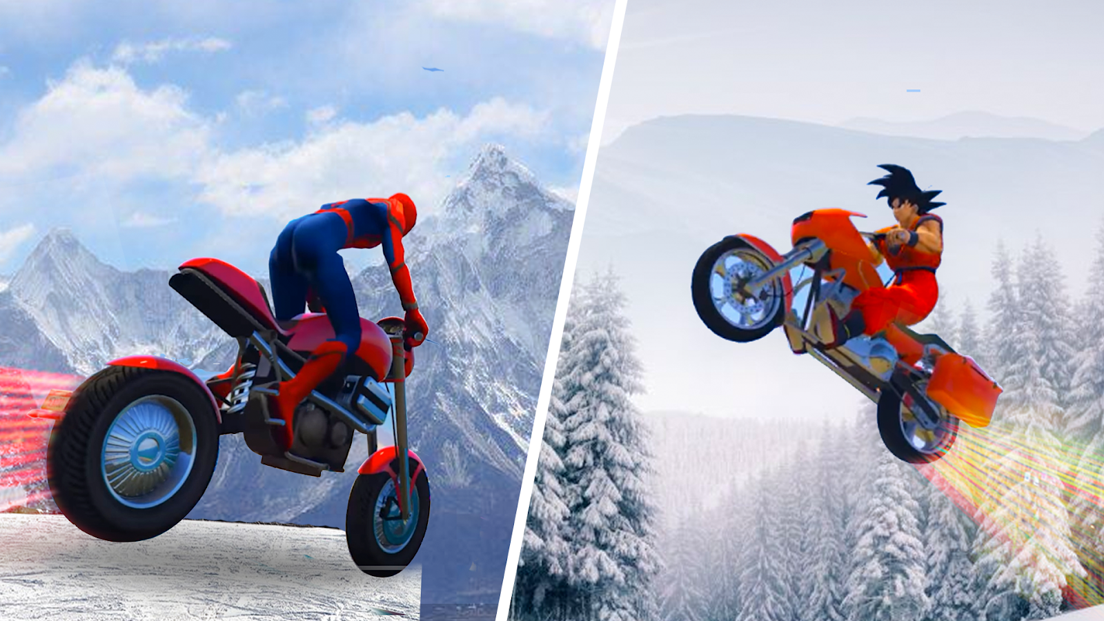 Superheroes Downhill Snow: Superhero Racing Game截图1