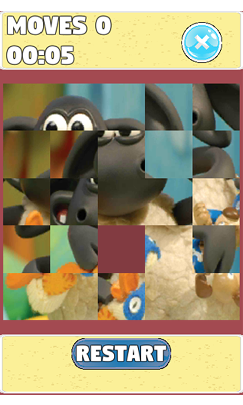 Puzzle for : Shaun The Sheep Sliding Puzzle截图5