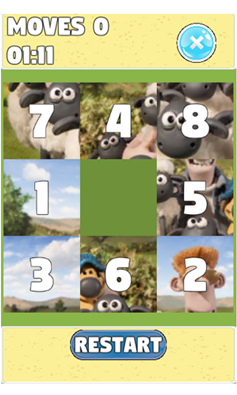 Puzzle for : Shaun The Sheep Sliding Puzzle截图3