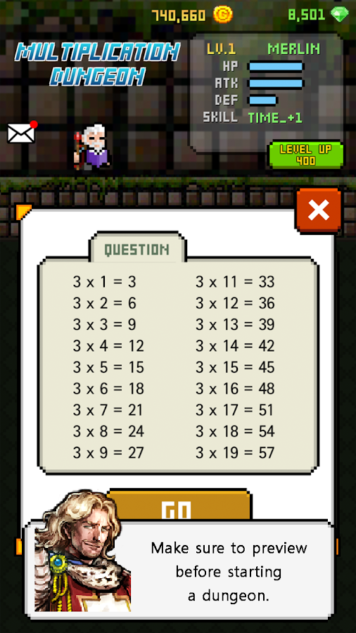 Multiplication Dungeon: 19 tables截图5