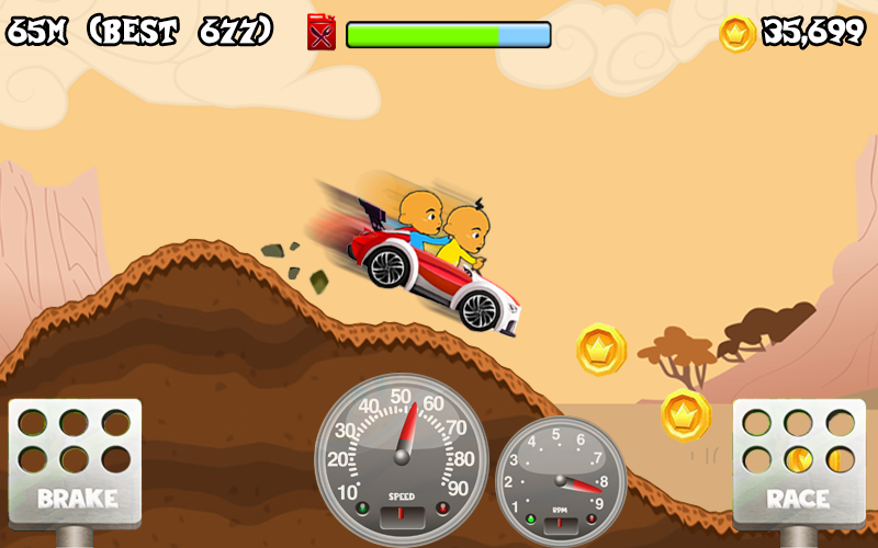 Upin Hill Race Games截图5