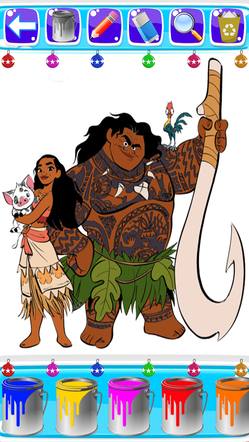 coloring moana of vaiana princess截图2