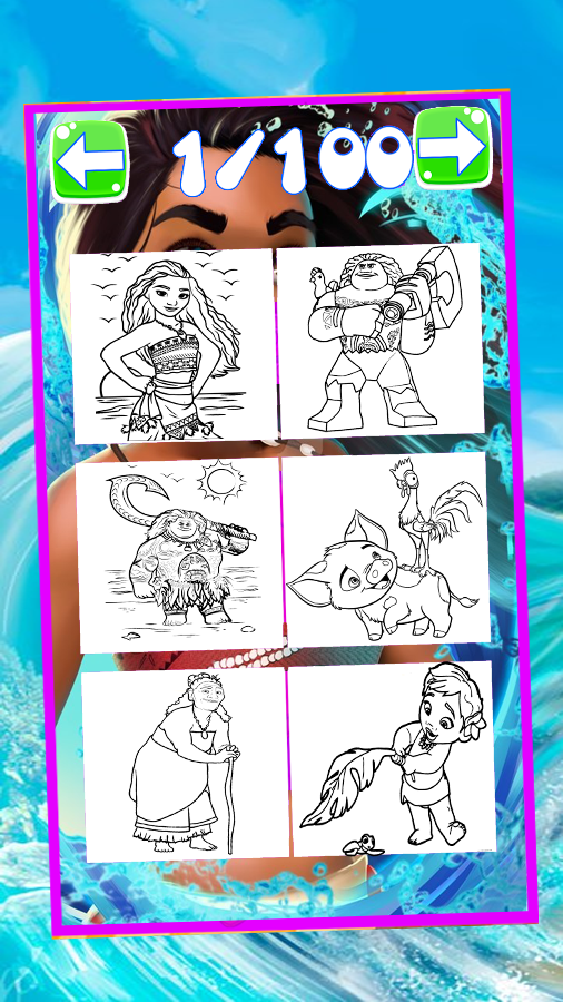 coloring moana of vaiana princess截图4