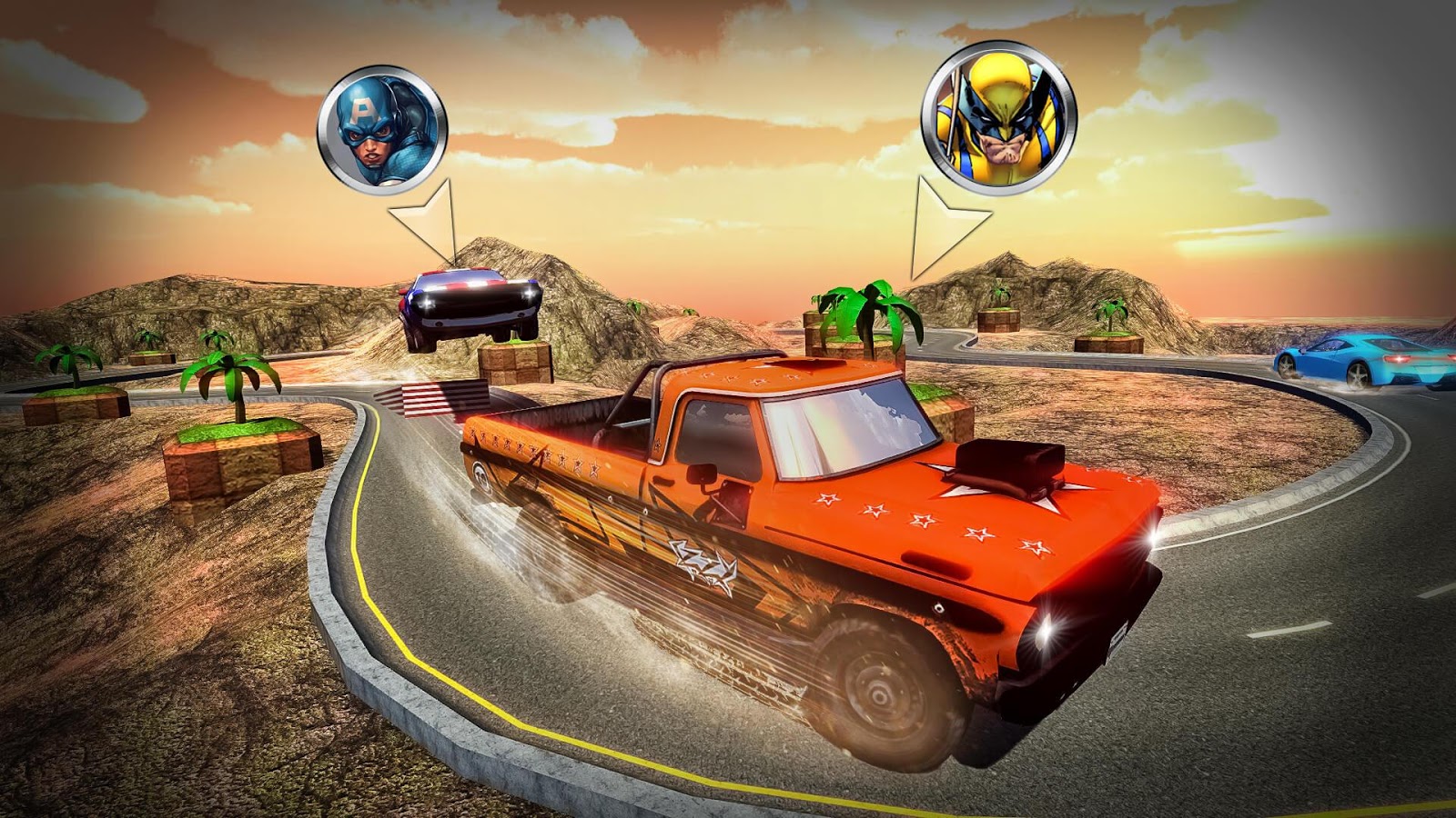 Superhero Color Car Stunt Race Adventure截图3