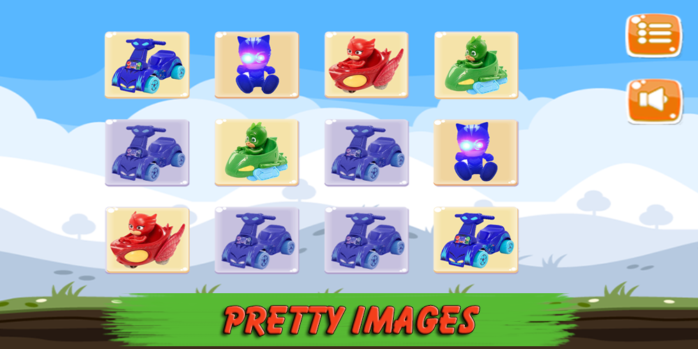 Pj memory game masks - memory match for kids截图3