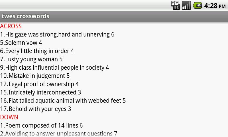 Twes Crosswords Lite截图4