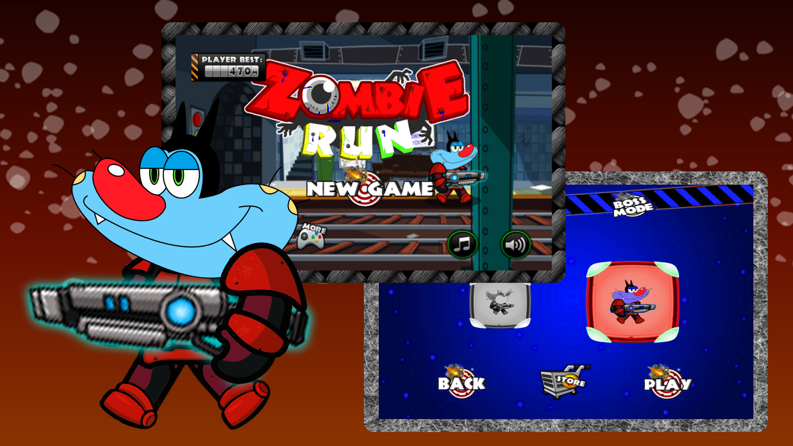 Super Oggy Adventure Rush Cockroaches Zombie截图2