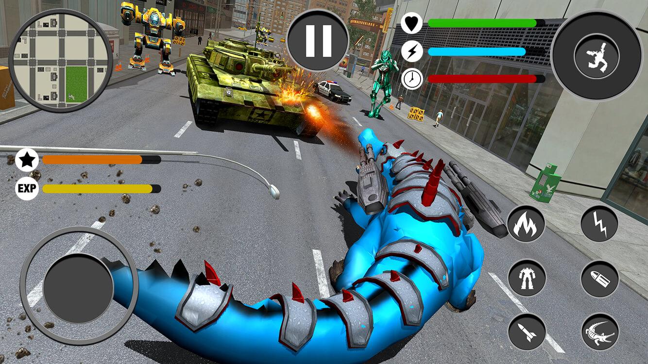 机器人 鳄鱼 游戏 - 改造 机器人 攻击截图3