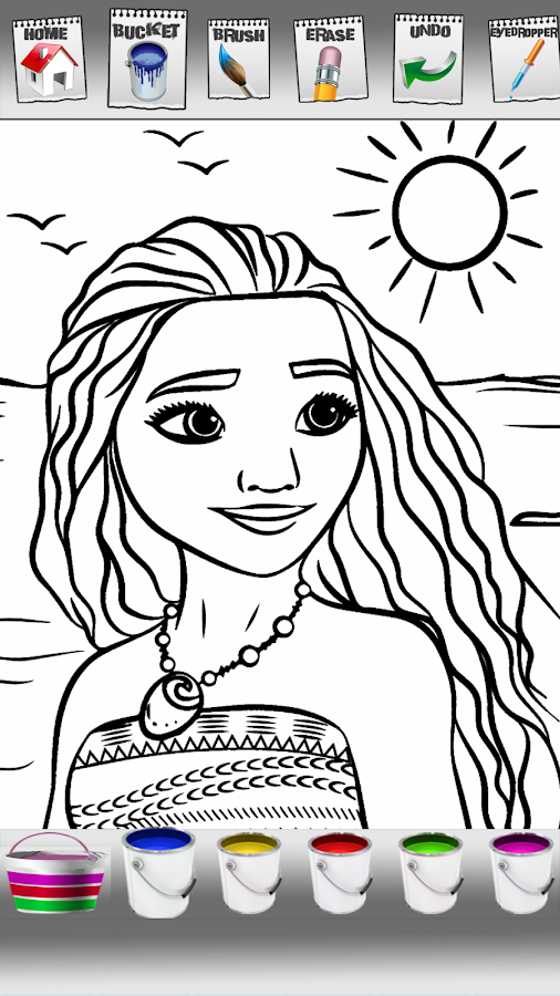 Princess maona coloring book game截图4