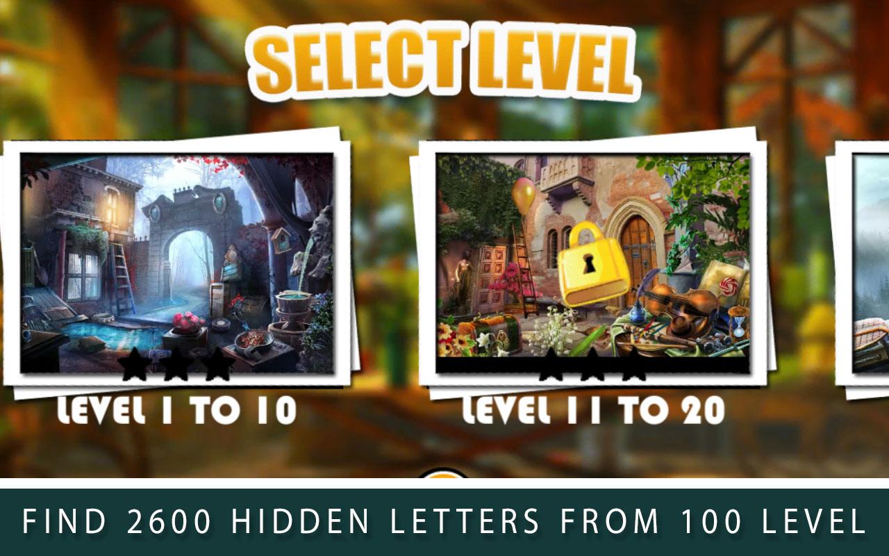 Hidden Letters 100 Level : Hidden Objects Game截图2