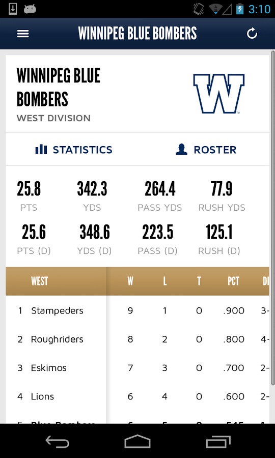 Official Wpg Blue Bombers App截图5