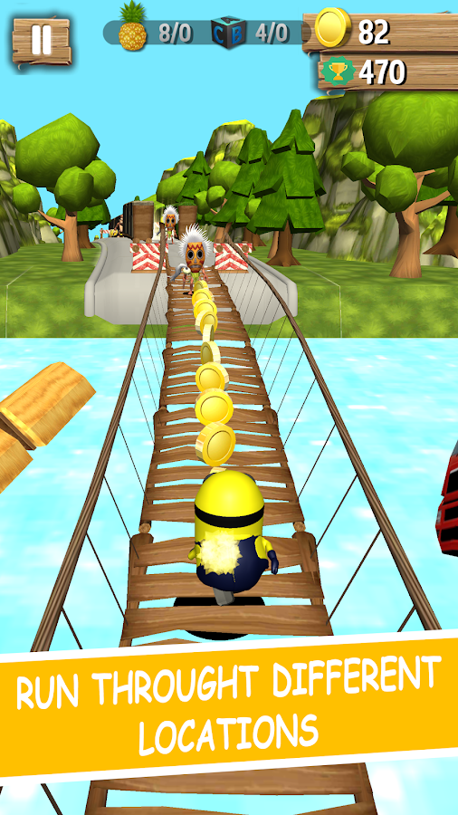 Banana minion game : 3D jungle subway rush截图2