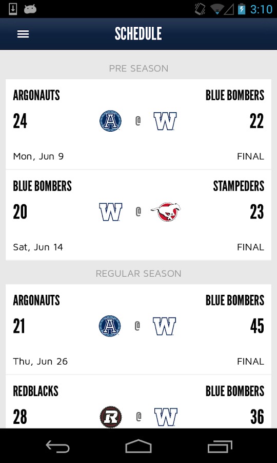 Official Wpg Blue Bombers App截图3