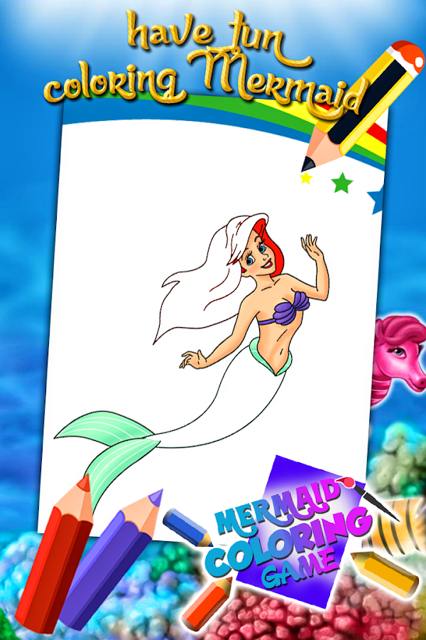 Princess Mermaid Coloring Game截图3