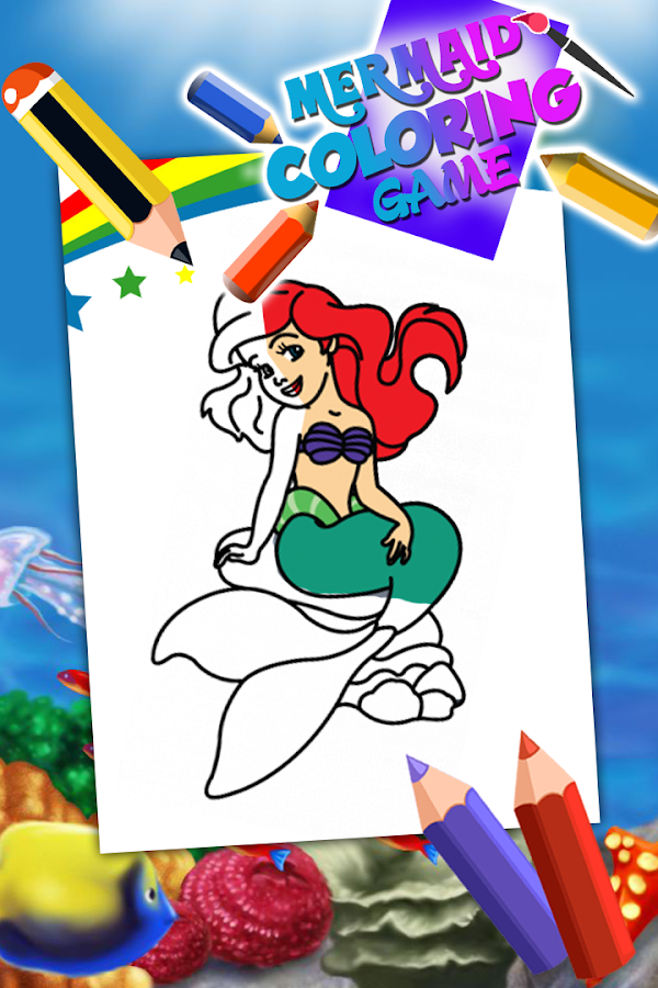 Princess Mermaid Coloring Game截图1